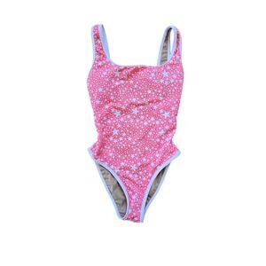 NEW LainSnow for Tiare Hawaii‎ Ocean Isle One Piece Swimsuit Coral Pink Stars S